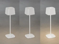 Wiederaufladbare LED Outdoor Akku Tischleuchte CAPRI dimmbar in Weiß, Höhe 36cm