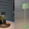 Wiederaufladbare LED Outdoor Akku Tischleuchte CAPRI dimmbar Grün, Höhe 36cm