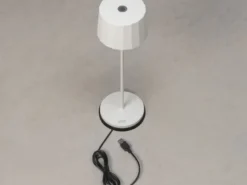 Wiederaufladbare LED Outdoor Akku Tischleuchte POSITANO dimmbar Weiß, Höhe 35cm