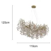 XL LED Kronleuchter Gold 10-flammig mit Glas Kristall 2-farbig, Breite 110cm