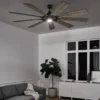 XXL Deckenventilator mit Licht & wendbaren Flügeln in 2 Dekoren, Ø 216cm