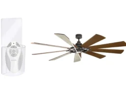 XXL Deckenventilator mit Licht & wendbaren Flügeln in 2 Dekoren, Ø 216cm
