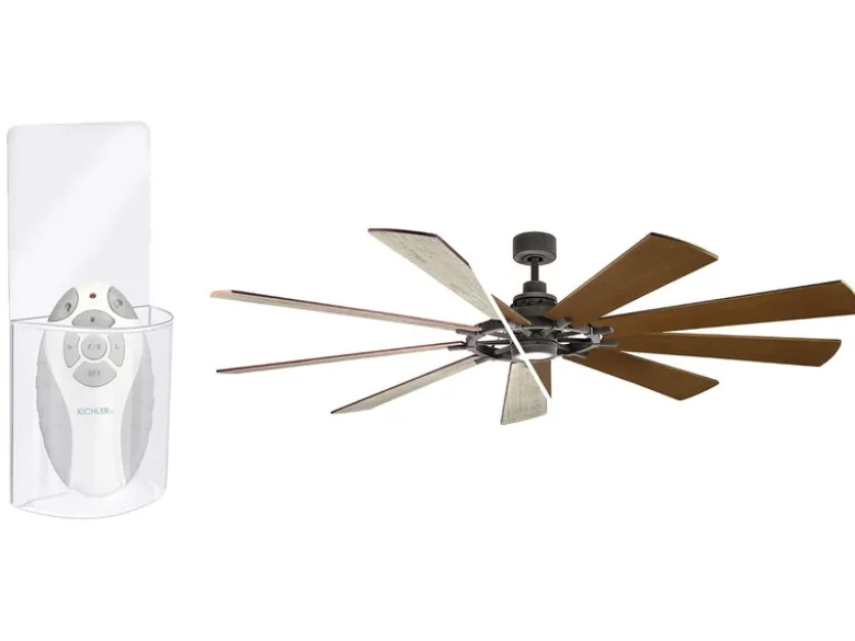 XXL Deckenventilator mit Licht & wendbaren Flügeln in 2 Dekoren, Ø 216cm
