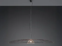 XXL LED Pendelleuchte mit Gitter Lampenschirm Schwarz Gold, Ø 200cm
