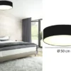 Zeitlose runde Deckenleuchte mit LED Stoffschirm Schwarz Ø 50cm