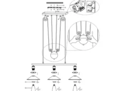 Zugpendelleuchte LENIUS 3-flammig höhenverstellbar bis 180cm, Breite 92cm