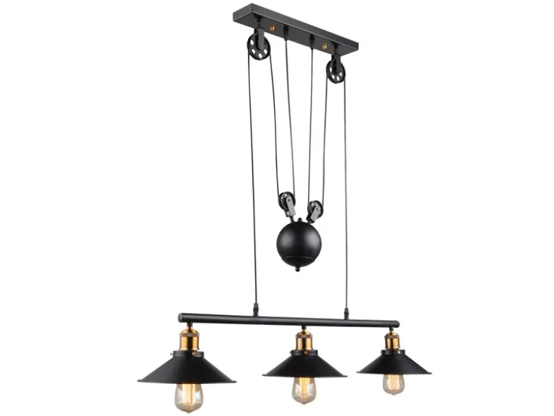 Zugpendelleuchte LENIUS 3-flammig höhenverstellbar bis 180cm, Breite 92cm